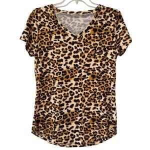 Lildy Womens Leopard Super Soft T-shirt Small-Medium